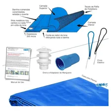 Capa Piscina 7x5 M Com Dreno E 24 Pinos Elásticos - Capakit Foto mini 2