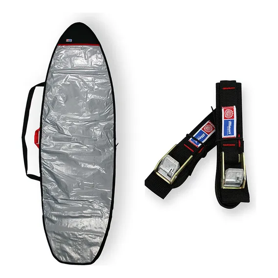 Capa Prancha Fish Refletiva 6'4 A 6'7 Com Fita Rack Foto 1