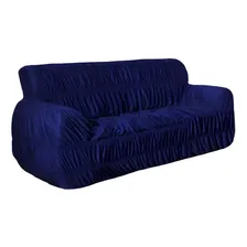 Capa Protetor Sofa Avulsa 3 Lugares 21 Elásticos Luxo Azul Foto mini 1