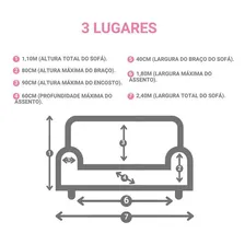 Capa Protetor Sofa Avulsa 3 Lugares 21 Elásticos Luxo Azul Foto mini 3