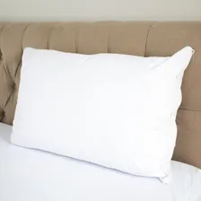 Capa Protetora De Travesseiro Impermeável Com Zíper Branco Liso Foto mini  2