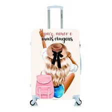 Capa Protetora Para Mala Viagem Pequena Paz Amor E Viagem Foto mini 1