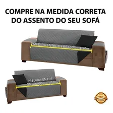Capa Protetora Sofá Manu 3 E 2 Lugares Dupla Face Matelado Cor Cinza/Preto Foto mini 2