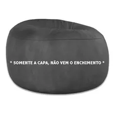 Capa Puff Gigante Sem Enchimento 100x20 Pufe Suede Cor Cinza Foto  mini 1