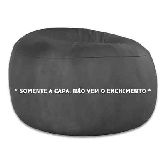 Capa Puff Gigante Sem Enchimento 100x20 Pufe Suede Cor Cinza Foto 1