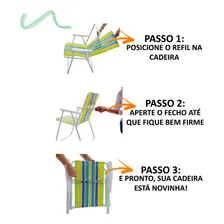 Capa Refil Para Cadeira De Praia Pano Estampado Kit 2 Unid Foto mini 3