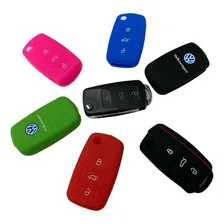 Capa Silicone Chave Canivete Volks Polo Gol Fox Up Voyagetop Cor Rosa Foto  mini 1