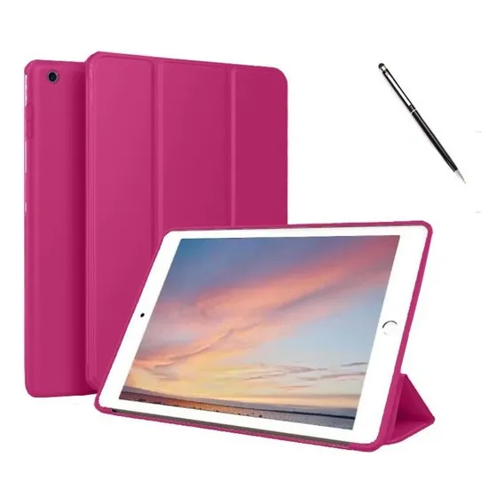 Capa Smart Para iPad 5 Air + Caneta Touch A1474 A1475 A1476 Cor Rosa Foto 1