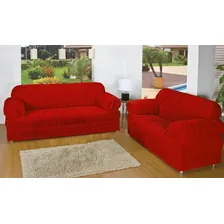 Capa Sofa 3 E 2 Lugares Malha Gel Vermelha Com Elasticos Foto mini 2