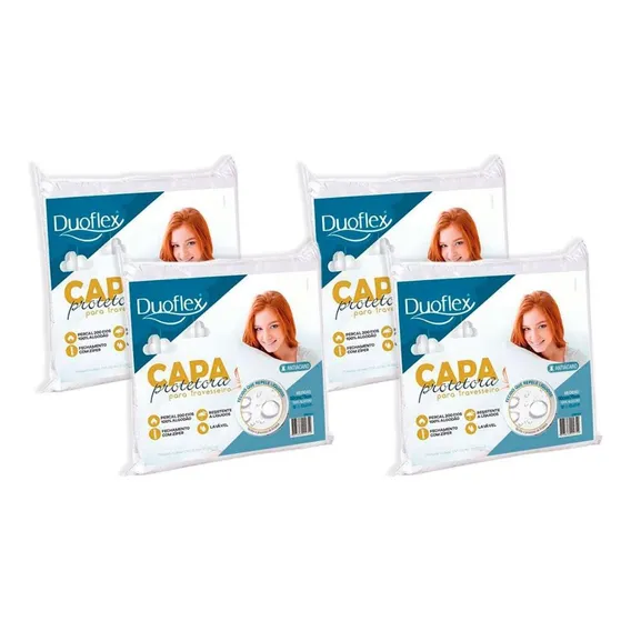 Capa Travesseiro Cp0100 Percal 200 Fios Impermeável Kit C/ 4 Foto 1