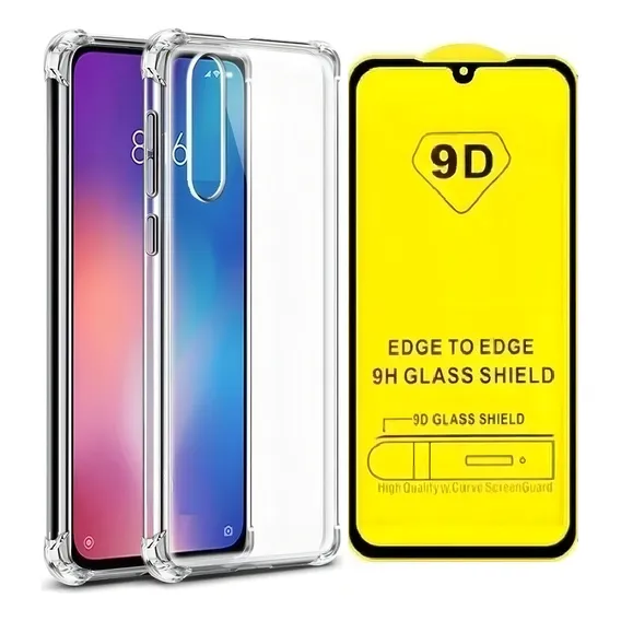 Capa Xiaomi Mi9 Se Tela 5.97 Anti Impacto + Película 9d Cor Capa Transparente + Película 9d Preta Foto 1