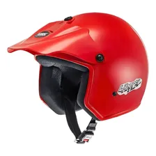 Capacete Aberto Pro Tork Liberty 3 Vermelho Com Viseira 58 Desenho Solid Foto mini 1