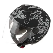 Capacete Aberto Pro Tork New Atomic Highway Dreams Cor Preto-fosco Tamanho do capacete 60 Foto mini 3
