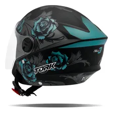 Capacete Aberto Pro Tork New Three Flowers Fosco Foto  mini 1