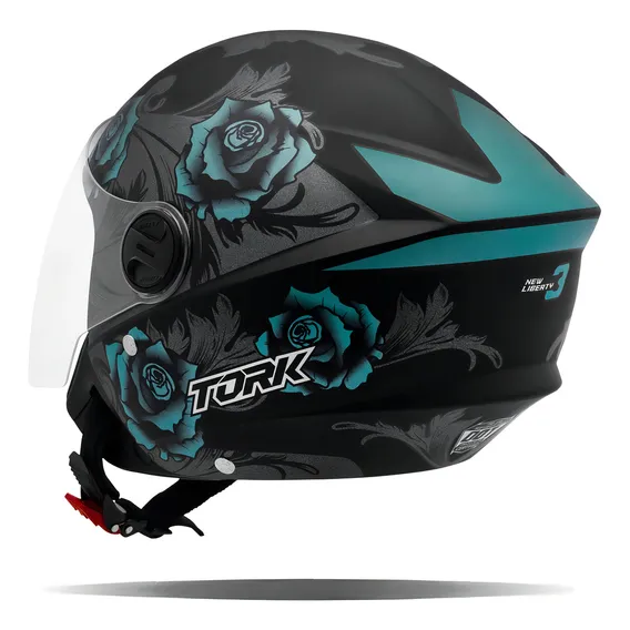 Capacete Aberto Pro Tork New Three Flowers Fosco Foto 1