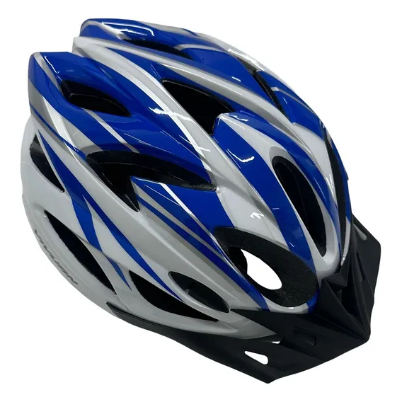 Capacete Adulto Bike Vicinitech Regulagem Vista Light Br/az Tamanho G Foto 1