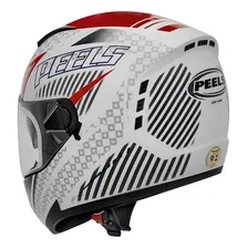 Capacete Branco Peels Icon Hawk Branco Vermelho Tamanho do capacete 56 Foto mini  3