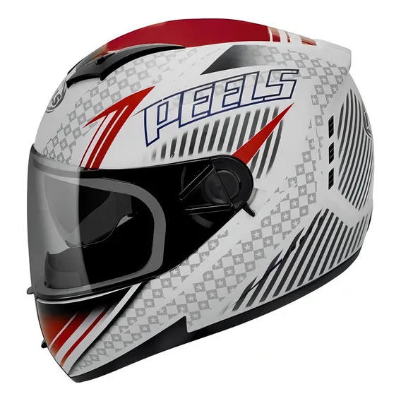 Capacete Branco Peels Icon Hawk Branco Vermelho Tamanho do capacete 56 Foto 1