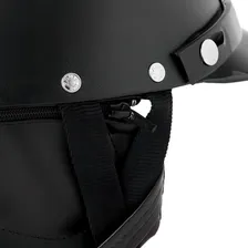 Capacete Couro Coquinho Pro Tork Custom Bike Moto cor preto Foto mini 2