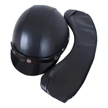 Capacete Couro Coquinho Pro Tork Custom Bike Moto cor preto Foto mini 3