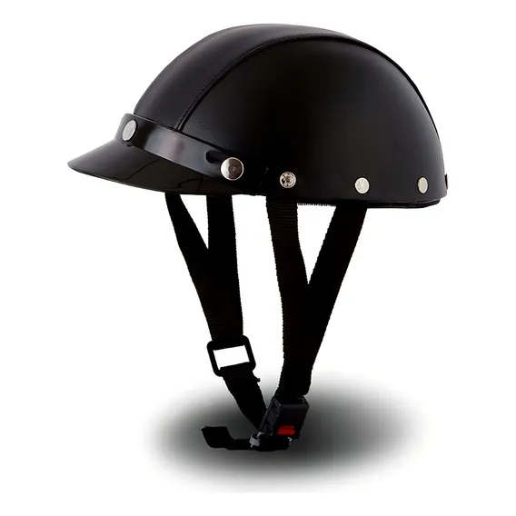 Capacete Couro Coquinho Pro Tork Custom Bike Moto cor preto Foto 1