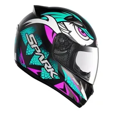 Capacete Ebf Spark Flash Fechado Preto Fosco Rosa Feminino Foto mini 1