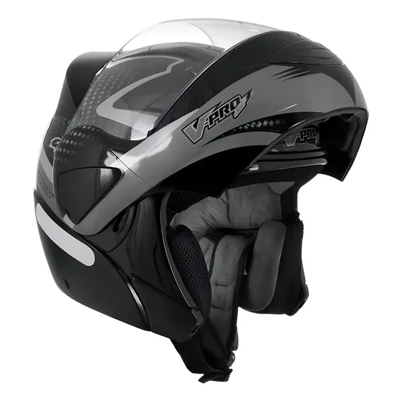 Capacete Escamoteável Pro Tork V-pro Jet 2 Preto E Cinza Cor Preto/Cinza Tamanho do capacete 58 Foto 1