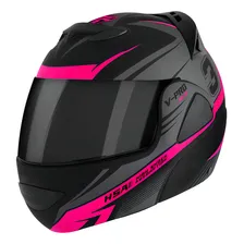 Capacete Escamoteável Pro Tork V-pro Jet 3 Viseira Fumê Cor Rosa Tamanho do capacete 62 Foto mini 2