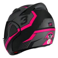 Capacete Escamoteável Pro Tork V-pro Jet 3 Viseira Fumê Cor Rosa Tamanho do capacete 62 Foto mini 4
