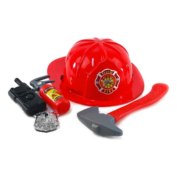 Capacete Extintor Equipamentos De Bombeiro Infantil 5 Peças Foto 1