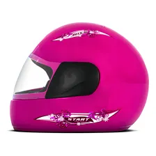 Capacete Fechado Feminino Mixs Start For Girls Tamanho 60 Cor Rosa Foto mini 1