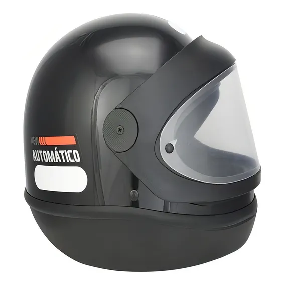 Capacete Fechado Preto Brilhante Automático Solid Foto 1
