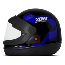 Capacete Fechado Pro Tork Sport Moto 788 Azul Tam. 62 Preto Foto mini 1
