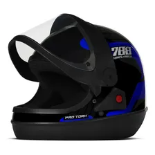 Capacete Fechado Pro Tork Sport Moto 788 Azul Tam. 62 Preto Foto mini 2
