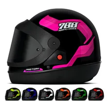 Capacete Feminino Sport Moto 788 Rosa Pro Tork Cor Rosa - Viseira Fumê Tamanho Do Capacete 56 Foto  mini 1