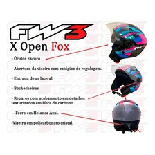 Capacete Fw3 X Open Up Fox Zul Tiffany 060 Cor Azul tiffany Desenho Abstrato Tamanho do capacete 60 Foto mini  3
