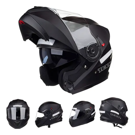 Capacete Gladiador Moto Texx Gladiator V3 Articulado Robocop Cor Preto-fosco Tamanho do capacete 56 Foto 1