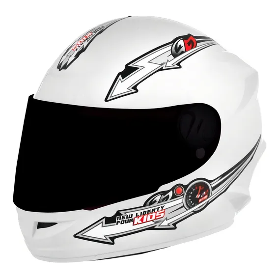 Capacete Infantil Moto Pro Tork Liberty 4 Kids Viseira Fumê Cor Branco Tamanho do capacete 54 Foto 1