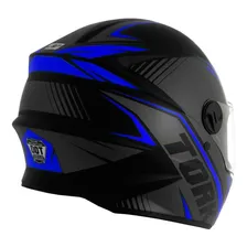 Capacete integral para bicicleta Pro Tork New Liberty R8 preto e azul Foto mini 4