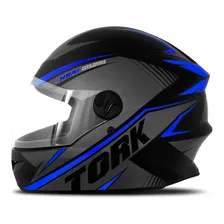 Capacete integral para bicicleta Pro Tork New Liberty R8 preto e azul Foto  mini 1