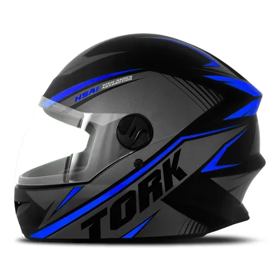 Capacete integral para bicicleta Pro Tork New Liberty R8 preto e azul Foto 1