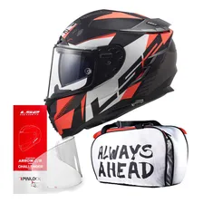 Capacete Ls2 Ff327 Challenger Squadron Fosco Laranja Fluo Tamanho Do Capacete 62 Cor Laranja Foto mini 1