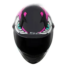 Capacete Ls2 Ff358 Tribal Fucsia Rosa Azul Foto mini 4