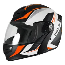 Capacete Mixs Gladiator Neo Brilhante Moto Robocop Cor Laranja Tamanho do capacete 56 Foto mini  3