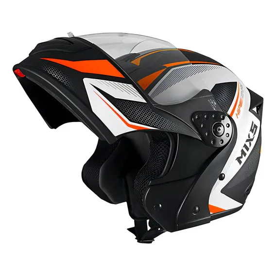 Capacete Mixs Gladiator Neo Brilhante Moto Robocop Cor Laranja Tamanho do capacete 56 Foto 1