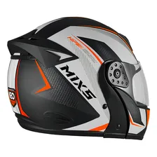 Capacete Mixs Gladiator Neo Brilhante Moto Robocop Cor Laranja Tamanho do capacete 58 Foto mini 4