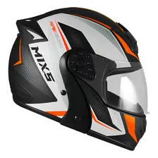 Capacete Mixs Gladiator Neo Brilhante Moto Robocop Cor Laranja Tamanho do capacete 58 Foto mini  2