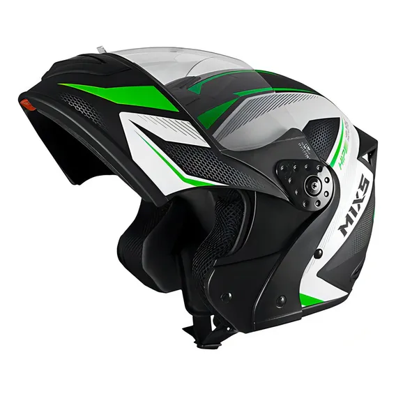 Capacete Mixs Gladiator Neo Brilhante Moto Robocop Cor Verde Tamanho do capacete 56 Foto 1