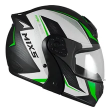 Capacete Mixs Gladiator Neo Brilhante Moto Robocop Cor Verde Tamanho do capacete 56 Foto mini  2