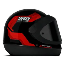 Capacete Moto Fechado Sport Moto 788 Viseira Fumê Pro Tork Foto  mini 1